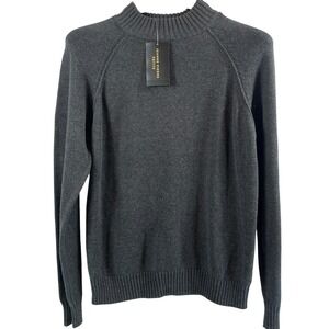 Jeanne Pierre Petite Womens Charcoal Heather Mock Turtleneck Sweater PL NWT